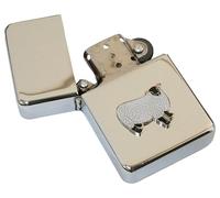 Suffolk Sheep Petrol Lighter Windproof Stainless Steel with Free Engraving Gift 695