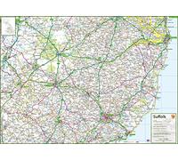 Suffolk - UK County Map Paper Laminated - 80 x 110 cm