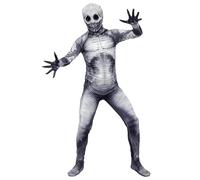 Suffolly Halloween horror skeleton zombie devil jumpsuit white skeleton suit (Suite A, 150CM)