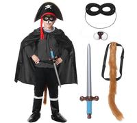 Suffolly Highway Rat Costume for 7PCS Set Rat Puss in Boots Costume World Book Day the Highway for World Book Day Carnival Halloween Robber Pirate