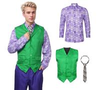 Suffolly Joker Costume for Men (Purple, XXL)