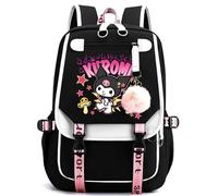 Suffolly Kawaii Backpack Children's Leisure Waterproof School Bags Large Capacity School Backpacks Durable Primary And Secondary School Children's Backpack With Usb Port Cute Backpack (D)