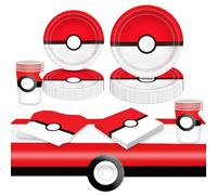 Suffolly Party Tableware Set, Cartoon Party Tableware Children's Birthday Theme Party Decoration Set Includes 20 Pieces Paper Plates, Party Tableware Set for 10 Guests