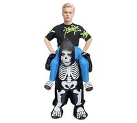 Suffolly performance skeleton party black ghost inflatable costume (Suit B)