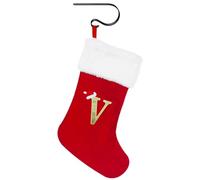 Suffolly Personalized Christmas Stockings 30cm Initial Christmas Stockings Embroidered Letter Xmas Stockings with Hooks Christmas Stockings Large for Christmas Tree Door Decorations