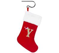 Suffolly Personalized Christmas Stockings 30cm Initial Christmas Stockings Embroidered Letter Xmas Stockings with Hooks Christmas Stockings Large for Christmas Tree Door Decorations