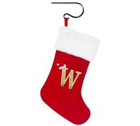 Suffolly Personalized Christmas Stockings - 30cm Initial Embroidered Letter Xmas Stockings with Hooks for Christmas Tree & Door Decorations