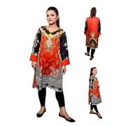 SUFIA FASHIONS Women’s Indian Kurti Pakistani Kurta Cotton Tunic Kurtis Kurtas (numeric_12) Multicoloured