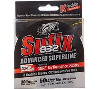 Sufix 832 Advanced Superline Braid, Hi-Vis Yellow, 50-Pound/300-Yard Spool (660-150Y)