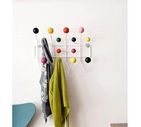 SUFRIN Practical Coat Rack, Classic Hang it All Coat Rack, Mid Century Modern Wall Mounted Coat Hooks with Painted Solid Wooden Walnut Balls Wood Color Coat Hanger for Scarves, Purses
