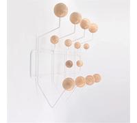 SUFRIN Practical Coat Rack, Classic Hang it All Coat Rack, Mid Century Modern Wall Mounted Coat Hooks with Painted Solid Wooden Walnut Balls Wood Color Coat Hanger for Scarves, Purses