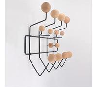 SUFRIN Practical Coat Rack, Classic Hang it All Coat Rack, Mid Century Modern Wall Mounted Coat Hooks with Painted Solid Wooden Walnut Balls Wood Color Coat Hanger for Scarves, Purses