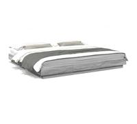 Sufrk Bed Frame Grey Sonoma 200x200 cm Engineered Wood,Platform Bed Frame,For Adults,Kids,Teenagers,Underbed Storage Space,Easy Assembly