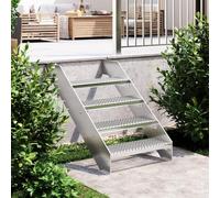Sufrk Grate Step 60x24x7 cm Galvanised Steel,Premium Steel Stairs Adjustable Galvanised & Silver Powder Coated Steps Weatherproof Grate Step Garden Stairs Patio Stairs