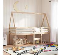 Sufrk Kids' Bed Roof 199x80.5x88 cm Solid Wood Pine,Bunk Bed for Kids,Wooden Bunk bed Double Single Bed,for Kids