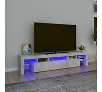 Sufrk TV Cabinet with LED Lights Concrete Grey 200x36.5x40 cm-TV Stand Television Stands TV Console Unit Big Storage Cabinets RGB LED Lighted for TV