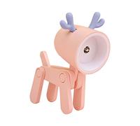 SUFUBAI Cartoon Mini DIY Cute Deer LED Desk Lamp Portable Adjustable Night Light Eye-Protection for Home Office College Dorm Room Girls Boys Decor Gift(Deer-Pink)