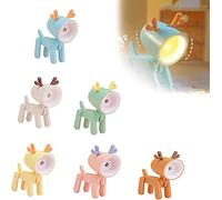 SUFUBAI Cartoon Mini Night Light DIY Cute Deer LED Desk Lamp Portable Adjustable, Eye-Protection for Home Office College Dorm Room Girls Boys Decor Gift(Deer-Multicolor)