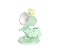 SUFUBAI Cartoon Mini Night Light Magnetic Base DIY Cute Rabbit LED Desk Lamp Portable Adjustable Night Light Eye-Protection for Home Office Dorm Room Girl Boy Decor Gift(Rabbit-Green)