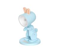 SUFUBAI Cartoon Mini Night Light Magnetic Base DIY Cute Rabbit LED Desk Lamp Portable Adjustable Night Light Eye-Protection for Home Office Dorm Room Girl Boy Decor Gift (Rabbit-Blue)