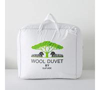 SUFUEE Single Size Duvet, 13.5 Tog Luxurious Wool Duvet, Fresh Ideas Washable Australian Wool Filled Quilt, 230T Soft Fabric Shell (Single size: 135x200cm)