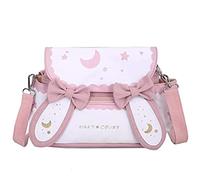 SUFUZEGA Japanese Kawaii Bunny Ear Backpack with Cute Manga Girl School Backpack Book Bag Satchel Student Teen JK, Pink, S, Travel Backpacks