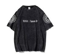 Suga D-Day Merchandise Short Sleeve T-Shirt Min Yoon Gi Agust D Vintage Retro Tee Shirt Black 2-S