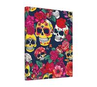 Sugar and Skulls and Flowers Frameless Painting 8x10in Home Decoration Poster Office Room Canvas Wall Art for