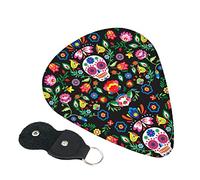 Sugar And Skulls And Flowers Guitar Picks, 6 Pack Includes Thin(.46mm), Medium(.71mm) & Heavy Gauges(.96mm) Suitable For Guitar, Ukulele, Etc.