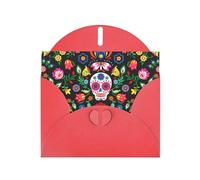 Sugar And Skulls And Flowers Printing Notecards With Envelopes Funny Love Buckle Pearl Paper Envelope Packaging Holiday Greeting