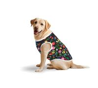 Sugar And Skulls And Flowers Soft Cotton T-Shirt Vest For Large Dogs, Print Pet Clothes Breathable Pet Pullover Tee Sleeveless Sweatshirt (3xl-5xl)