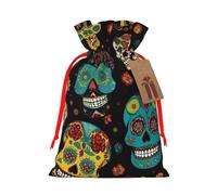 Sugar and Skulls Gift Bag with Handles and tag, Perfect for Christmas, Birthday, Wedding or Daily Gift - (M)