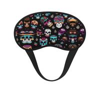 Sugar and Skulls Style Print Blackout Sleep Mask - Side Sleeper Eye Cover, Soft Comfort, Perfect for Travel, Meditation