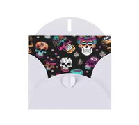 Sugar and Skulls Style Print Blank Cards and Envelopes 5" x 6" for Wedding Birthday Invitations and All Occasions