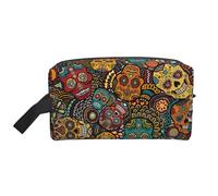 Sugar and Skulls Style Print Large Capacity Travel Toiletry Bag Lightweight Organizer Storage Cosmetic Pouch
