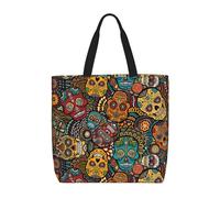 Sugar And Skulls Style Print Tote Bag Large Women Casual Shoulder Bag Handbag For Outdoors Holiday Weekender Travel Gifts