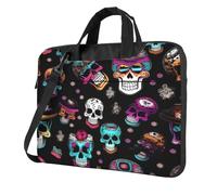 Sugar And Skulls Style Print Ultra-Thin Portable Laptop Bag Stylish Women Men Briefcase Office Commute Travel