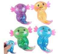 Sugar Ball, 4PCS Soft Axolotl Squish Toys, Stress Relief Squeeze Sensory Toys for Kids and Adults Gifts