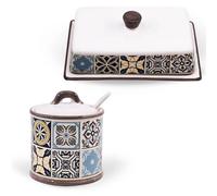 Sugar Bowl + Butter Dish Set Ceramic 300 ml Maestro