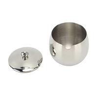 Sugar Bowl with Lid, Sugar Container, Spice Tin Solid Polished Finish Drum Shaped Stainless Steel Sugar Bowl with Lid Sugar Pot with Lid Sugar Jar with Lid for Home (Silver)
