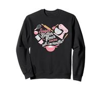 Sugar Butter Flour Cocoa Vanilla Baking Typography Sweatshirt