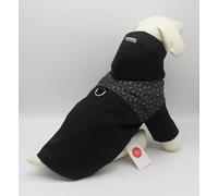 Sugar Coat Pet Warm Coat for Winter Cold Weather Dog & Cat Clothes Insulated Padded Snow Parka w/Leash Ring - Julian (Black, M)