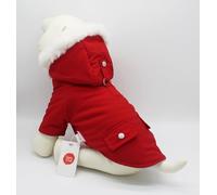 Sugar Coat Pets Warm Dog Coat for Winter Cold Weather Clothes Hooded Dog Jacket Small Puppies Medium Large Dog Cat Clothes Insulated Padded Snow Parka - Alexander (Red, XL)