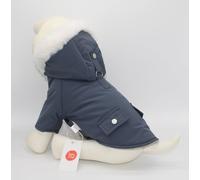 Sugar Coat Pets Warm Dog Coat for Winter Cold Weather Clothes Hooded Dog Jacket Small Puppies Medium Large Dog Cat Clothes Insulated Padded Snow Parka - Alexander (Slate Blue, L)