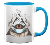 Sugar Coffee Milk The Trinity All Seeing Eye Ceramic Tea Coffee Mug Light Blue