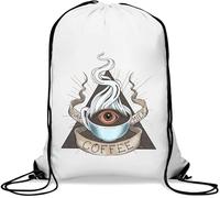 Sugar Coffee Milk The Trinity All Seeing Eye Gym Sack Casual Drawstring Bag White