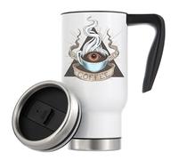 Sugar Coffee Milk The Trinity All Seeing Eye Vacuum Insulated Thermal Travel Coffee Mug 480ml White