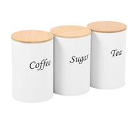 Sugar Container, 3 Pieces, Airtight Large Volume Food Storage Container, Coffee Sugar Tea Storage Container and Tins - For Sweets, Oatmeal, Flour, Milk Powder, Salt, Kitchen Worktop