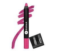 SUGAR Cosmetics Matte As Hell Crayon Lipstick 02 Mary Poppins (Fuchsia) with free sharpener, 2.8 gm