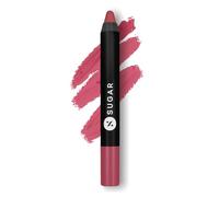 SUGAR Cosmetics Matte As Hell Crayon Lipstick 05 Rose Dawson (Rose Pink) with free sharpener, 2.8 gm